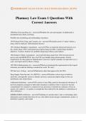 Phamacy Law Exam 1 Questions With Correct Answers