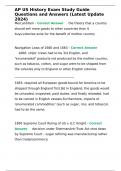 AP US History Exam Study Guide Questions and Answers &lpar;Latest Update 2024&rpar;