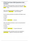 PTCB Test Exam 2024 Questions And Answers 