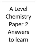 OCR Chemistry A level paper 2 answers to learn