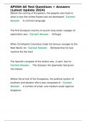 APUSH All Test Questions &plus; Answers &lpar;Latest Update 2024&rpar;