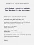 Bates' Chapter 7 Physical Examination Exam Questions With Correct Answers