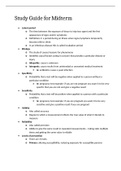 Summarized study guide for PATHO 370 Midterm exam - A Comprehensive study guide 