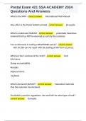 Postal Exam 421 SSA ACADEMY 2024 Questions And Ans