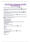 Nur 227 Exam 1 Questions and 100&percnt; Correct Answers