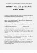 PSCI 110 &ndash; Final Exam Questions With Correct Answers&period;