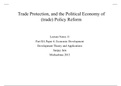 Trade Protection, and the Political Economy of  (trade) Policy Reform Lecture Notes 11 Part IIA Paper 4: Economic Development Development Theory and Applications Sanjay Jain Michaelmas   graded A in this work