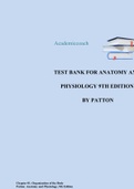 TEST BANK FOR ANATOMY AND PHYSIOLOGY 9TH EDITION BY PATTON