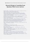 Research Design in Counseling Exam Questions With Correct Answers&period;
