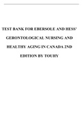 TEST BANK FOR EBERSOLE AND HESS’ GERONTOLOGICAL NURSING AND HEALTHY AGING 5TH EDITION TOUHY & JEFF