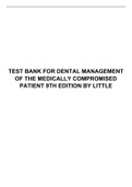 TEST BANK FOR DENTAL MANAGEMENT OF THE MEDICALLY COMPROMISED PATIENT 9TH EDITION BY LITTLE