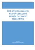 TEST BANK FOR CLINICAL NEUROSCIENCE FOR REHABILITATION BY SCHENKMAN