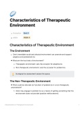 BEHA 3102: Characteristics of Therapeutic Environment