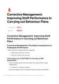 BEHA 3102: Corrective Management: Improving Staff Performance in Carrying out Behaviour Plans