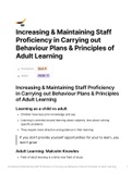 BEHA 3102: Increasing & Maintaining Staff Proficiency in Carrying out Behaviour Plans & Principles of Adult Learning