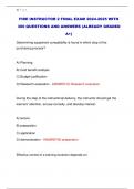 FIRE INSTRUCTOR 2 FINAL EXAM 2024-2025 WITH  300 QUESTIONS AND ANSWERS &lpar;ALREADY GRADED  A&plus;&rpar; 