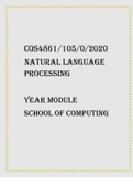 COS4861 105&sol;0&sol;2020 Natural Language Processing Year module