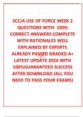  SCCJA USE OF FORCE WEEK 2 QUESTIONS WITH  100&percnt; CORRECT ANSWERS COMPLETE WITH RATIONALES WELL EXPLAINED BY EXPERTS ALREADY PASSED GRADED A&plus; LATEST UPDATE 2024 WITH 100&percnt;GUARANTEED SUCCESS AFTER DOWNLOAD &lpar;ALL YOU NEED TO PASS YOUR EXAMS&rpar;