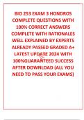 BIO 253 EXAM 3 HONDROS COMPLETE QUESTIONS WITH  100&percnt; CORRECT ANSWERS COMPLETE WITH RATIONALES WELL EXPLAINED BY EXPERTS ALREADY PASSED GRADED A&plus; LATEST UPDATE 2024 WITH 100&percnt;GUARANTEED SUCCESS AFTER DOWNLOAD &lpar;ALL YOU NEED TO PASS YOUR EXAMS&rpar;