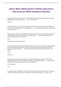 Basic Math Ability Exam A Relias Questions  And Answers With Complete Solution