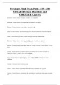 Persinger Final Exam Part 1 155 &ndash; 300 UPDATED Exam Questions and  CORRECT Answers