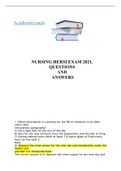 NUR 203 HESI FINAL 2021 (QUESTIONS AND VERIFIED ANSWERS)