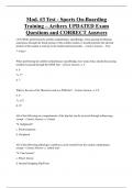 Mod&period; &num;3 Test - Sports On-Boarding  Training &ndash; Arthrex UPDATED Exam  Questions and CORRECT Answers