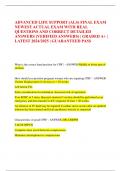 ADVANCED LIFE SUPPORT &lpar;ALS&rpar; FINAL EXAM  NEWEST ACTUAL EXAM WITH REAL  QUESTIONS AND CORRECT DETAILED  ANSWERS &lpar;VERIFIED ANSWERS&rpar; &vert; GRADED A&plus; &vert;  LATEST 2024&sol;2025 &vert; GUARANTEED PASS 