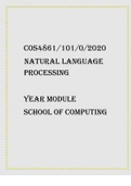 COS4861 101/0/2020 Natural Language Processing Year module