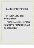 FAC1502/102/3/2020 Tutorial letter Financial Accounting Concepts, Principles and Procedures semenster 1 and 2