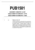 PUB1501 Assignment pack (2021)