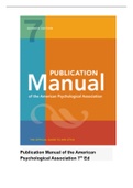 Notes For Publication Manual of the American Psychological Association 7th Ed