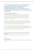 TNCC Trauma Nursing Core Course 7th Edition ENA Components of SBAR and its purpose - answer--S&colon; Situation B&colon; Background A&colon; Assessment R&colon; Recommendation Purpose- to provide framework for communication amount members of the healthcare team p&period; 7 Component