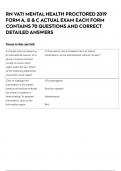 RN VATI MENTAL HEALTH PROCTORED 2019 FORM A&comma; B & C ACTUAL EXAM EACH FORM CONTAINS 70 QUESTIONS AND CORRECT DETAILED ANSWERS