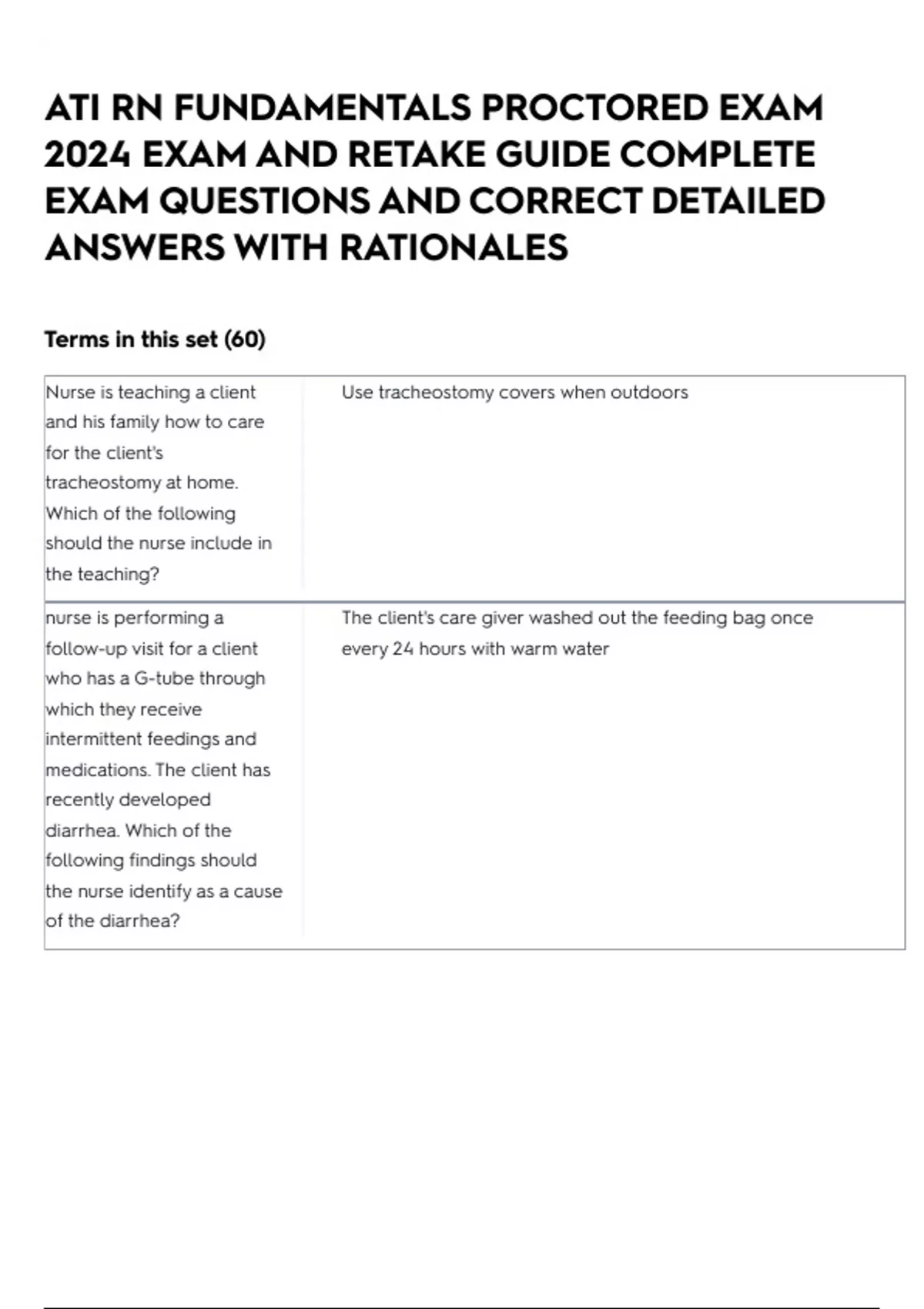 ATI RN FUNDAMENTALS PROCTORED EXAM 2024 EXAM AND RETAKE GUIDE COMPLETE ...