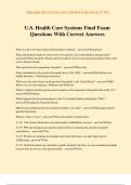 U&period;S&period; Health Care Systems Final Exam Questions With Correct Answers
