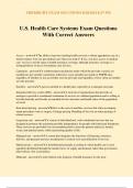 U&period;S&period; Health Care Systems Exam Questions With Correct Answers