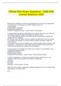   Official NHA Exam Questions &ndash; NAB With Correct Solutions 2024