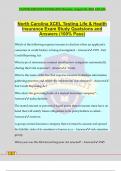 North Carolina XCEL Testing Life & Health Insurance Exam Study Quetsions and Answers &lpar;100&percnt; Pass&rpar;