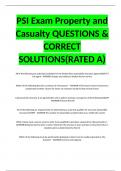 PSI Exam Property and Casualty QUESTIONS & CORRECT SOLUTIONS&lpar;RATED A&rpar;