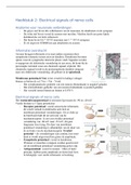 NEUROBIOLOGIE - Samenvatting boek + hoorcollege  hoofdstuk 2 Electrical signals of nerve cells 