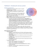NEUROBIOLOGIE - Samenvatting boek &plus; hoorcollege hoofdstuk 1 Studying the nervous system