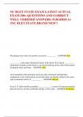NC BLET STATE EXAM LATEST ACTUAL  EXAM 200&plus; QUESTIONS AND CORRECT  WELL VERIFIED ANSWERS &sol;&sol;GRADED A&plus;  &sol;&sol;NC BLET STATE BRAND NEW&excl;&excl;