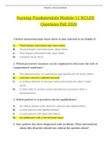 Nursing Fundamentals Module 11 NCLEX Questions 2020/2021