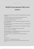 MICR221 Exam Questions With Correct Answers&period;