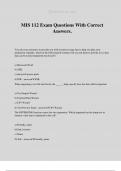 MIS 112 Exam Questions With Correct Answers&period;