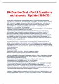 IIA Practice Test - Part 1 Questions and answers &vert; Updated 2024&sol;25
