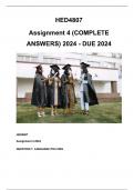 HED4807 Assignment 4 &lpar;COMPLETE ANSWERS&rpar; 2024 - DUE 9 October 2024