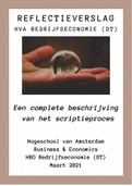 Voorbeeld Reflectieverslag 2021 - Hogeschool Amsterdam, Business & Economics  - Beschrijving Hele Scriptie Proces Met Bijlagen