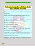 Pathophysiology Exam 1 Study Guide with Complete Solutions